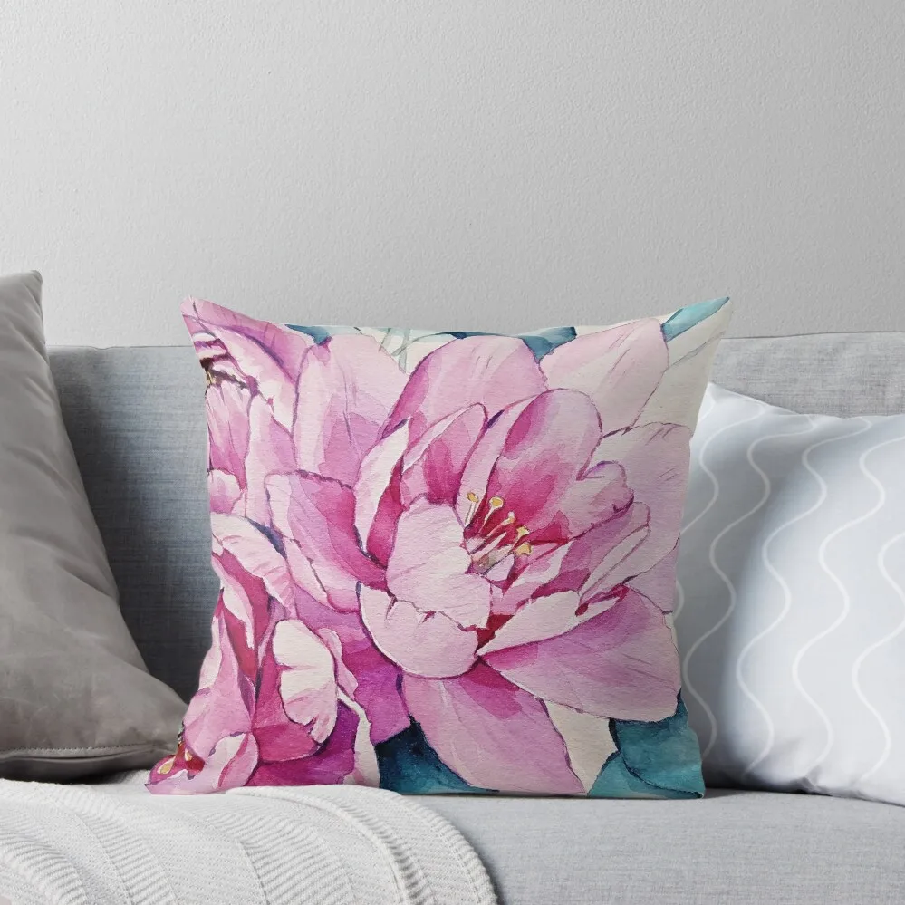 

Watercolor peony flower Throw Pillow Sofa Cushions Covers Sofa Cushion