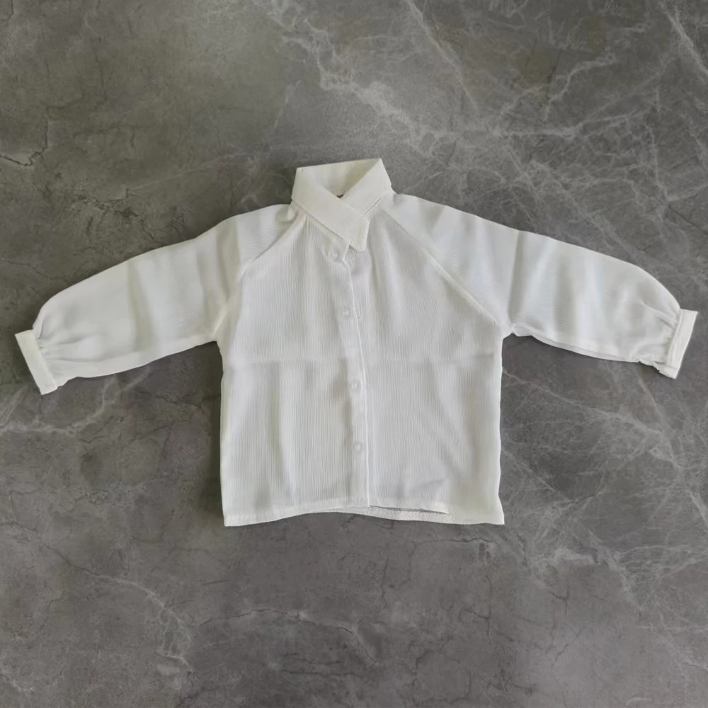 

1/4 1/3 Doll's Clothes for 45/60/68/73/75cm Bjd Doll Transparent White Chiffon Shirt Top Girl Toys Dress Up Doll Accessories