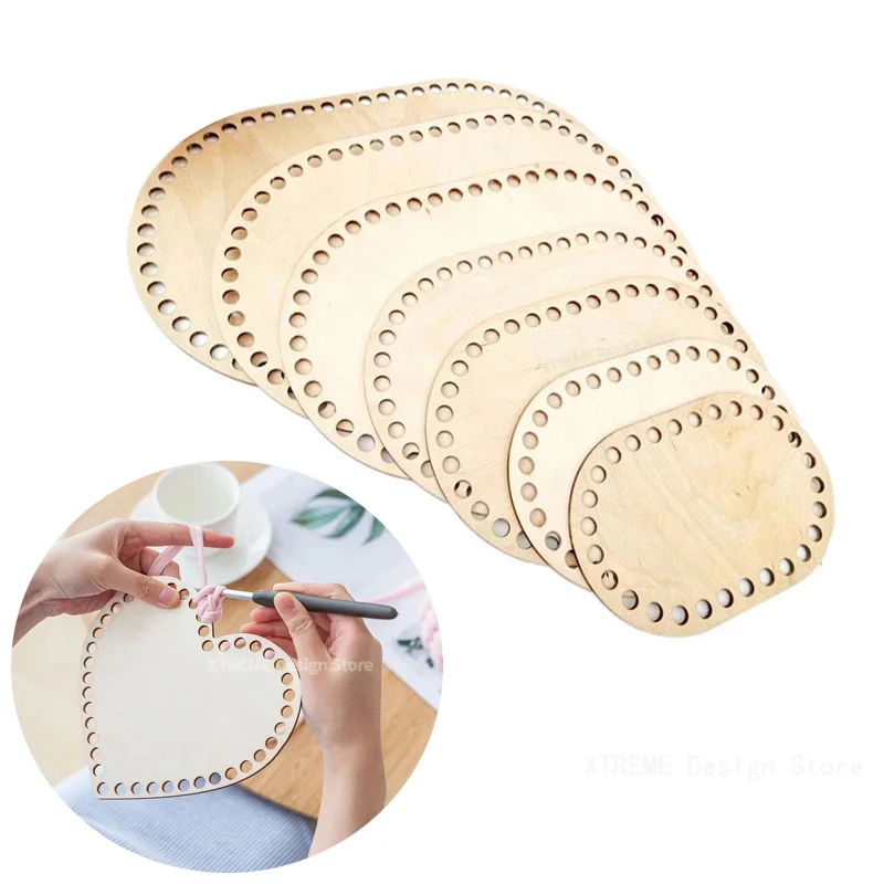 Crochet Basket Base Oval Blank Solid Natural Wooden Basket Bottom for Diy Basket Weaving Supply Craft Making Bag Accessories