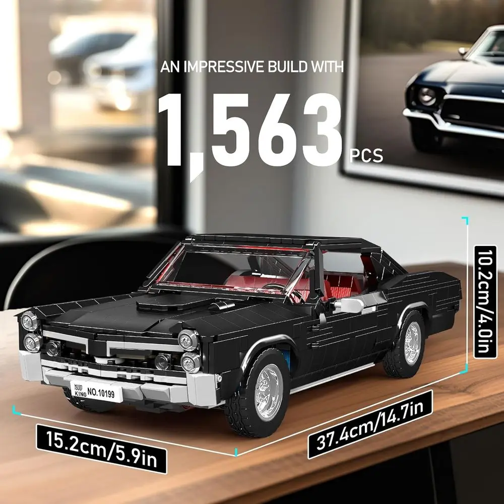 10199 Kit modello di auto, blocchi di costruzione di auto sportive in stile MOC, da collezione per adulti, set da 1563 pezzi statici