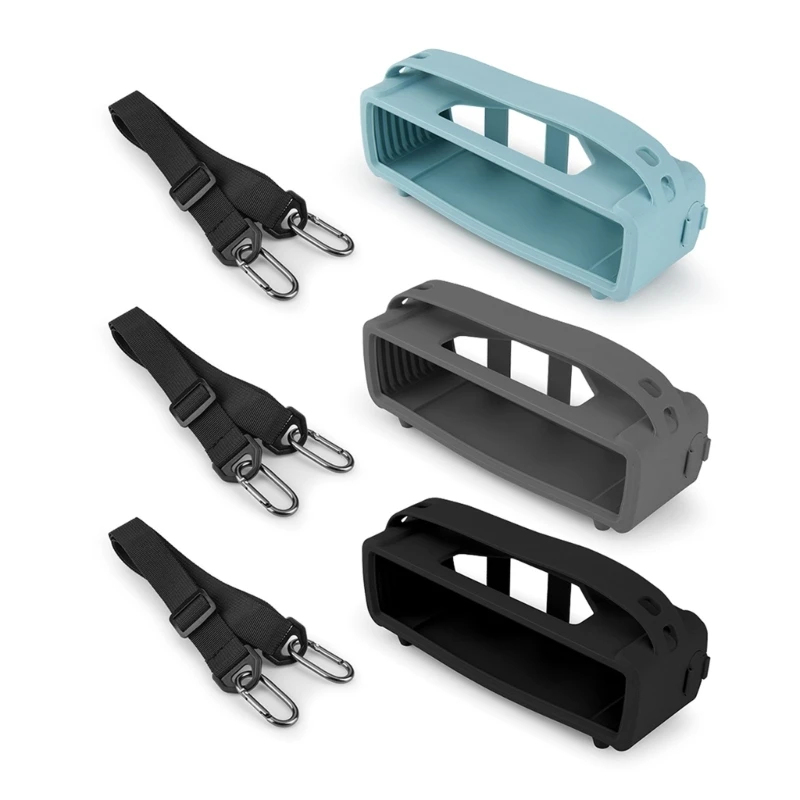 Capa protetora silicone para alto-falantes, bolsa ombro para transporte viagem