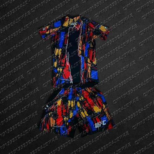 Imagen 2 del producto UFC Top Boxing Charles Predador combate lucha evento camiseta pantalones cortos hombres transpirable de secado rápido Jersey lucha conjunto de ropa deportiva