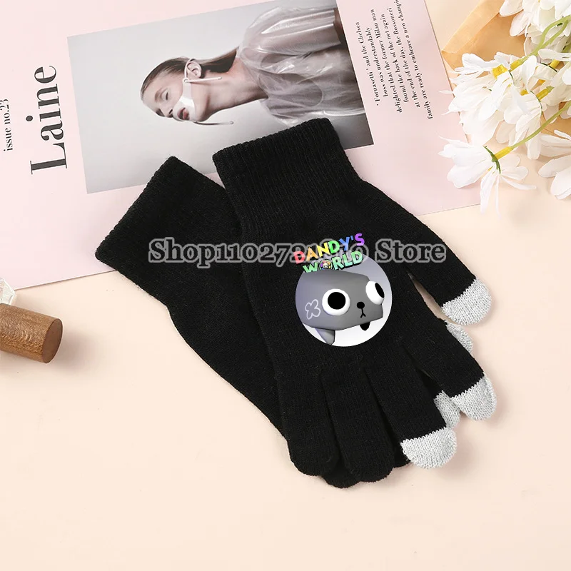 Dandys Worlds Gloves Cartoon Anime Figure Glove Adult Touch Screen Full Fingers Mittens Winter Warm Accessories Birthday Gifts