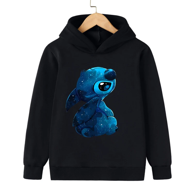 y2k Disney Christmas Stitch Hoodie Children Cartoon Kid Girl Boy Lilo and Stitch Sweatshirt Hoody Baby Casual Top Clothes