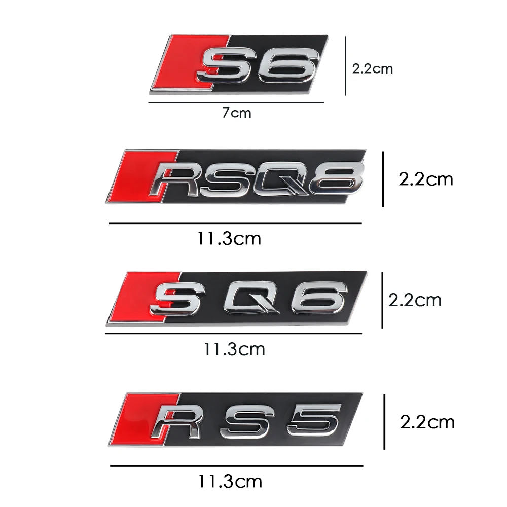 3D Car Front Grille Emblem Badge for Audi S3 S4 S5 S6 S7 S8 RS3 RS4 RS5 RS6 RS7 RS8 SQ3 SQ4 SQ5 SQ6 SQ7 SQ7 RSQ3 RSQ5 RSQ7 RSQ8