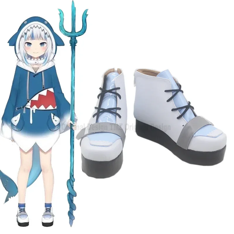 

Hololive Vtuber ENG Gawr Gura Shark Cosplay Shoes Boots Halloween Carnival Cosplay Costume Accessories
