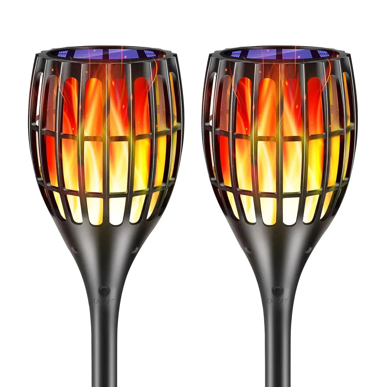 Solar Flame Lamp Floor Lamp Garden Courtyard Outdoor Camping Lighting Flashlight Lamp Decorative Light for Backyard