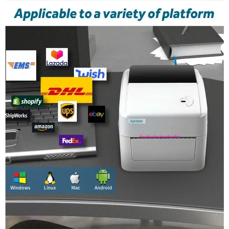 دعم 25 مللي متر-108 مللي متر تسمية الشحن طابعة Express Waybill EPacket رمز الاستجابة السريعة Xprinter 420B طابعة حرارية للملصقات طابعة باركود