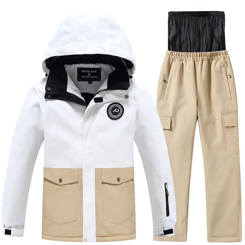 New Children's Ski Suit Boys Girls Snow Clothing Winter Outdoor Waterproof Thickened Warm Jacket Ski Kids Set