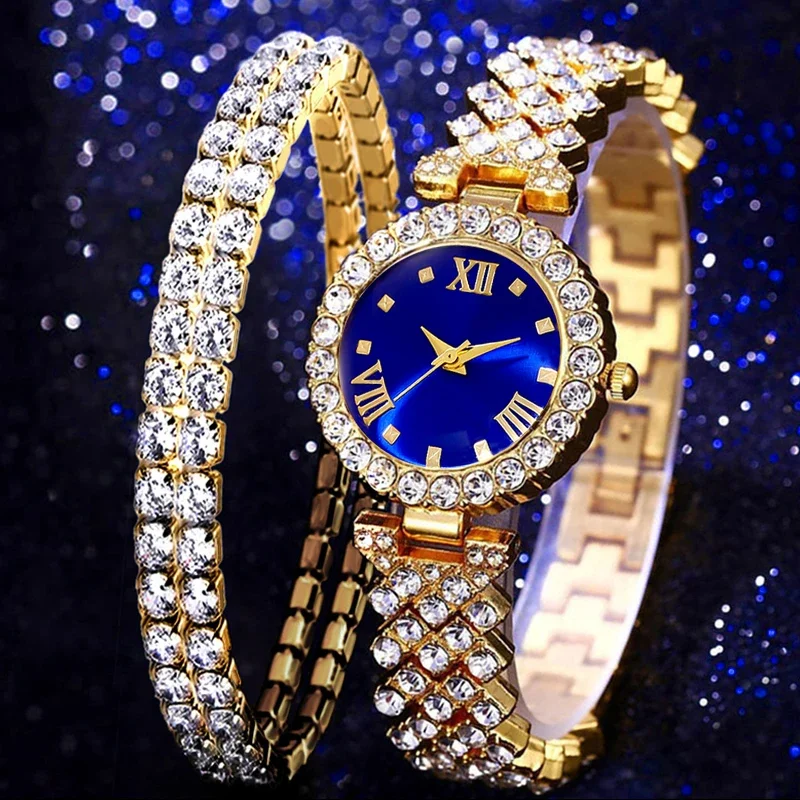 2pc elegant pointer style women's watch+accessory set, perfect match between watch and same color accessories