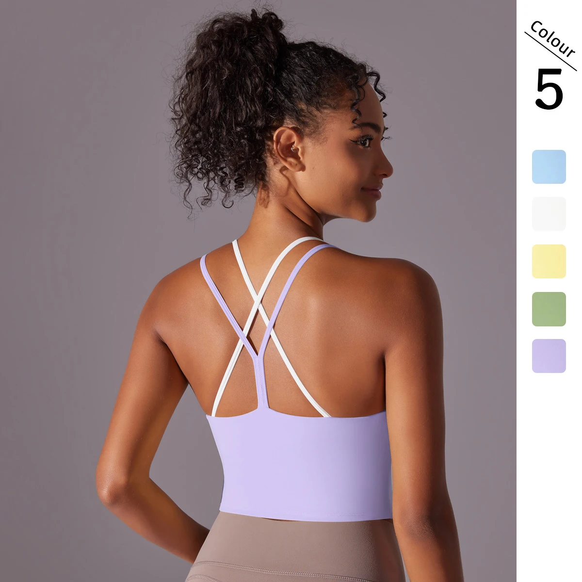 

INLUMINE Cross-Beautiful Back Double-Layer Sports Bra For Women Suspenders Fashion Double-Sided Brushed Fitness Gym Yoga Tops