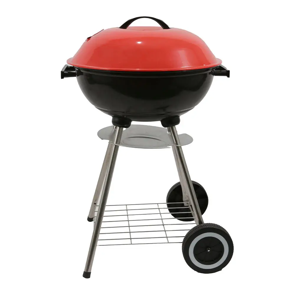 High Quality 17-Inch Round Kettle Trolley Portable Outdoor Charcoal BBQ Grill Steel Material with Powder Coating