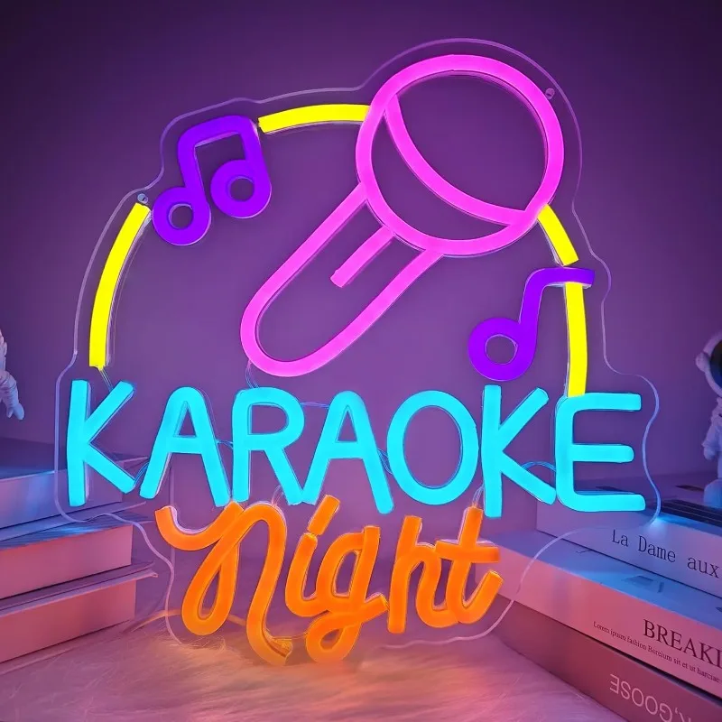 Karaoke OK Neon Sign Music Room Decoration Karaoke OK Bar LED Sign Wall Decoration Karaoke Live on Air Neon Sign Bar Open Neon