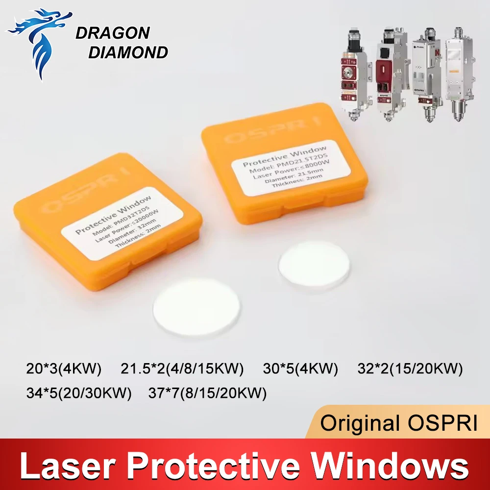 Original 10pcs Ospri Laser Protective Lens Fiber Laser Cutting Head Cutter Machine OSPRI Welding Gun Protect Windows Lenses