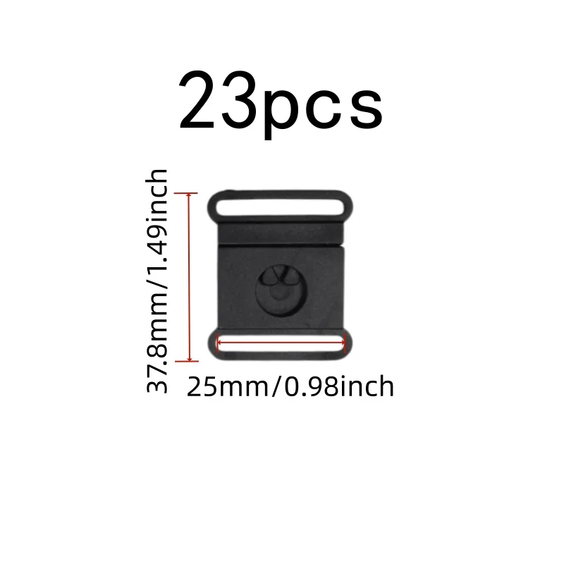 25mm Safety Snap Buckles 23 pcs, Durable Plastic Body, Quick Release Design, for Backpack Webbing Repair