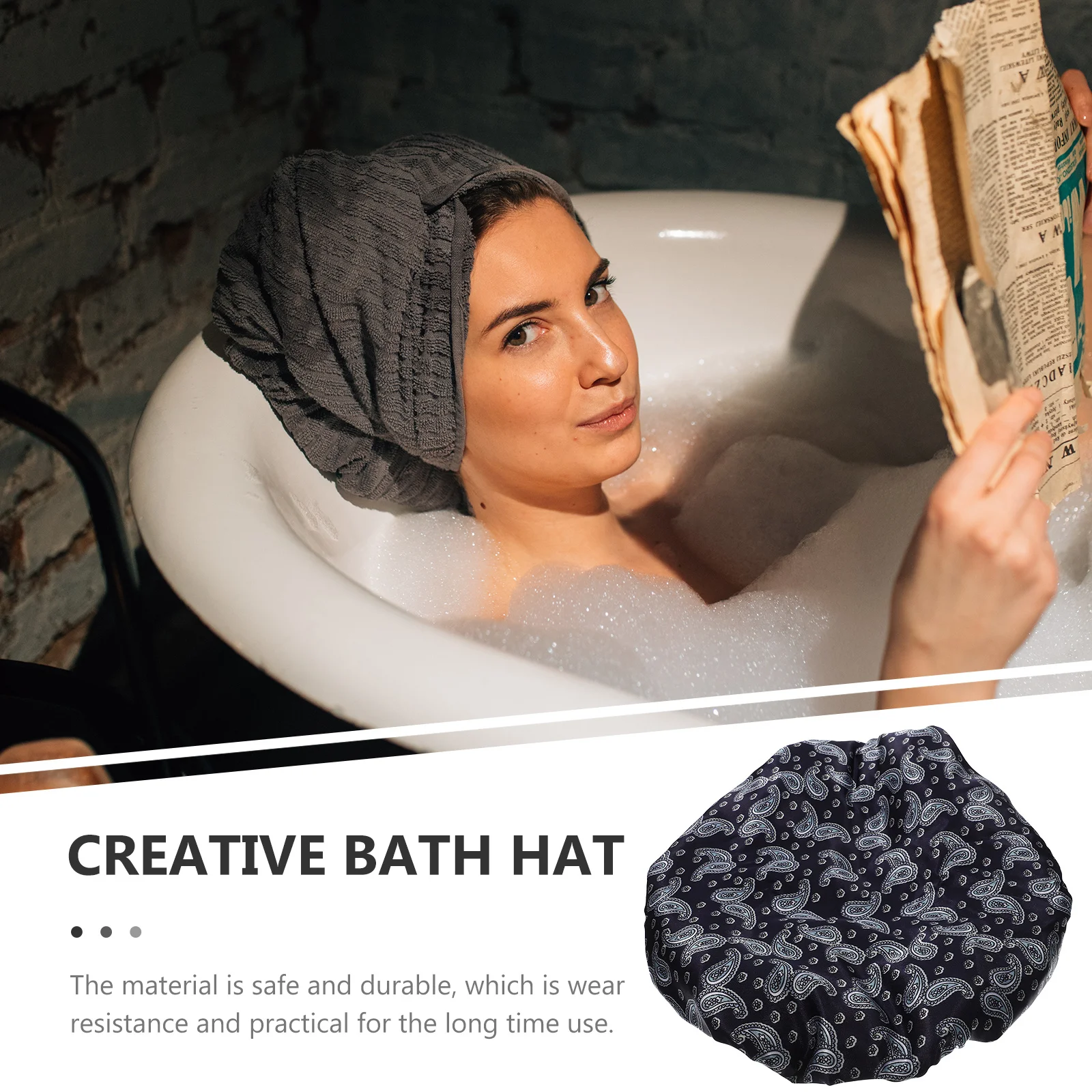 

Декоративная шапочка для душа, водонепроницаемая шапочка для волос, многоразовая, регулируемая, легкая, легко чистящаяся для женщин, дорожные многоразовые шапочки для душа