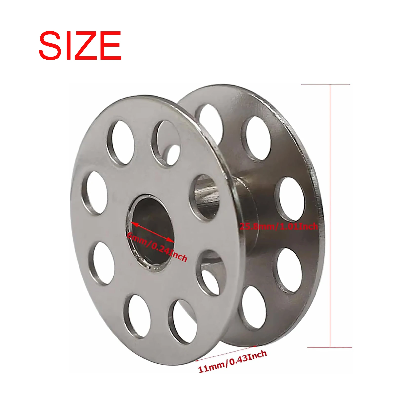 10 Pcs #18034 M Size Metal Bobbins For Juki DNU-241, Consew 205RB, Brother B745, Singer 121C300 Sewing Machine Accessories
