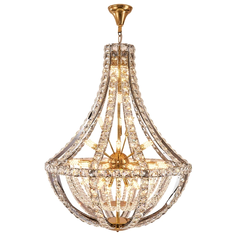 دوبلكس كريستال الثريا فيلا غرفة المعيشة الفارغة الضوء الرئيسي الحديثة بسيطة الإبداعية فندق اللوبي الطابق الأوسط الإضاءة الراقية #6