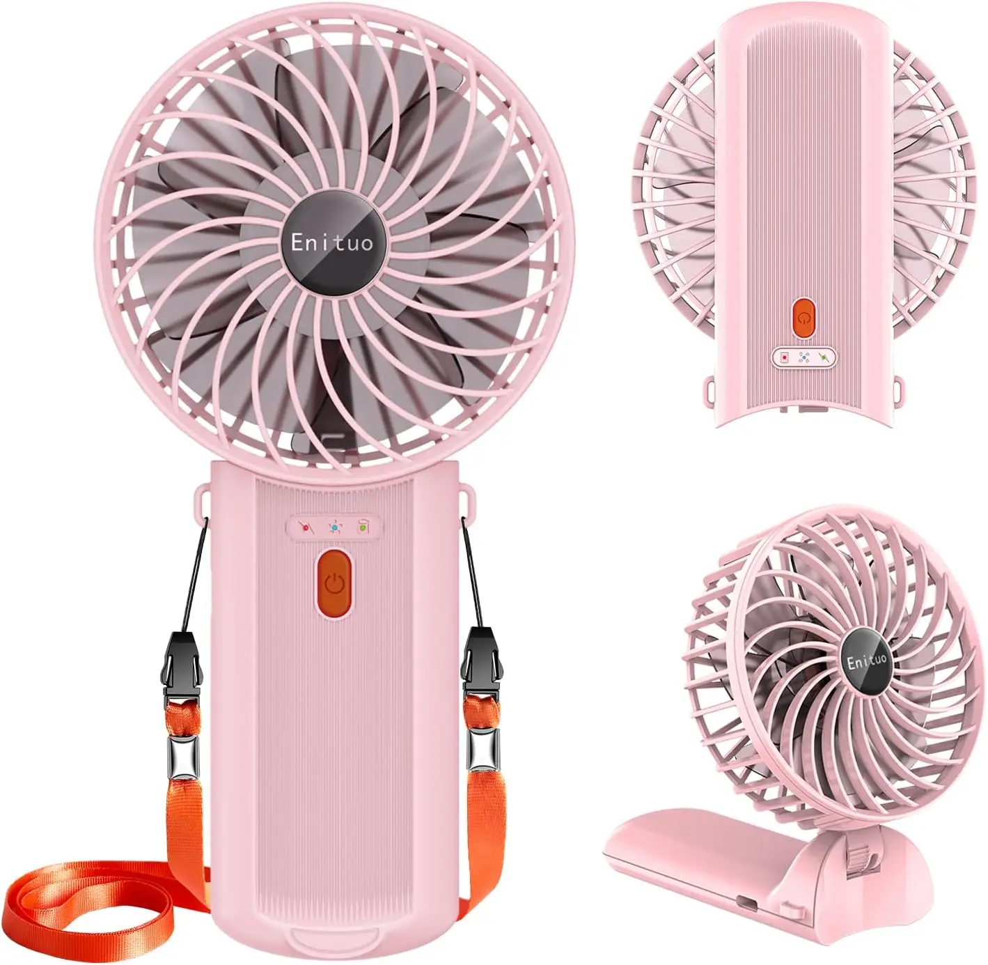 

Mini Handheld Fan, 180° Foldable, 4 Speeds, 15H Battery, Ultra-Quiet, Pink