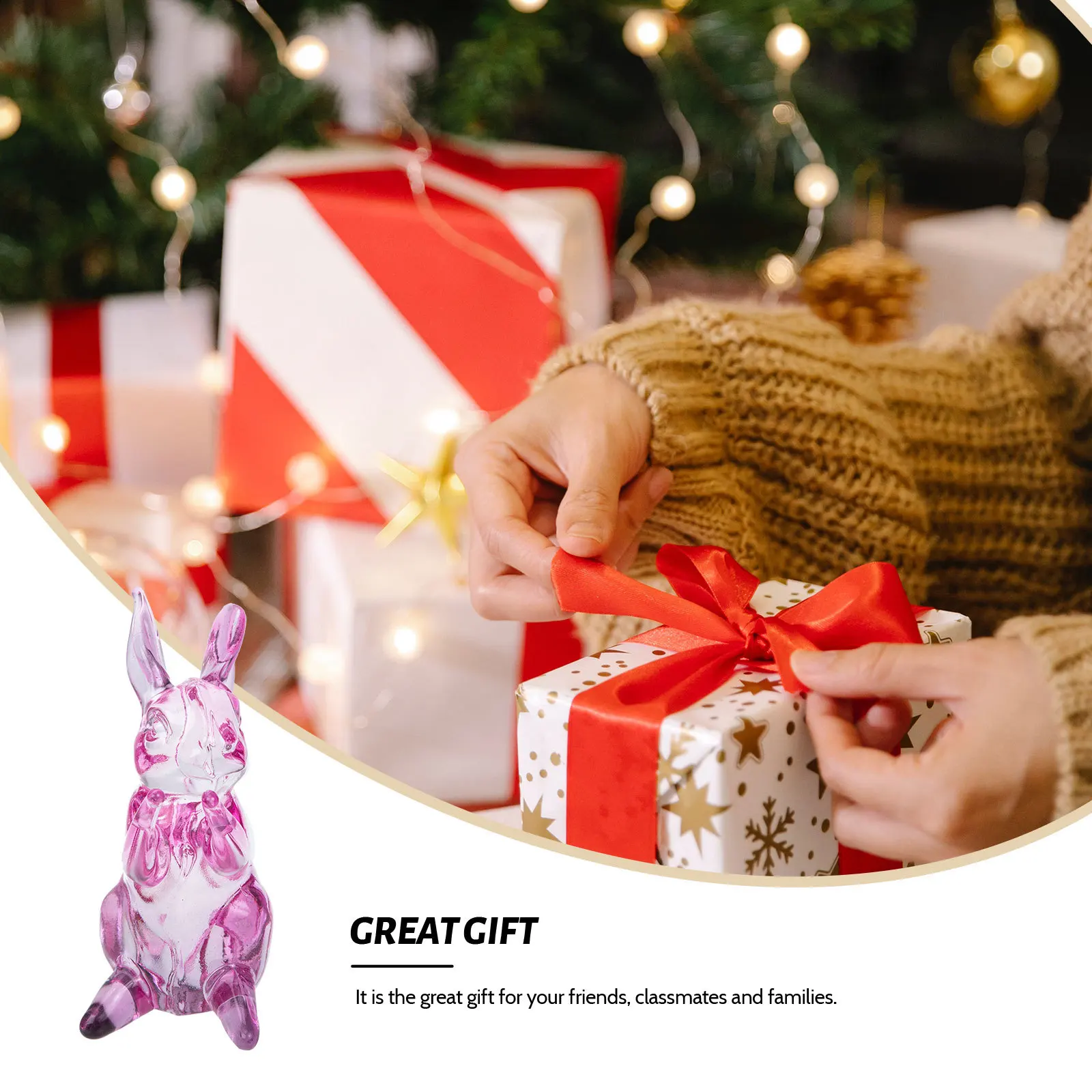 

Crystal Bunny Ornament Wear Resistant White Rabbit Adornment Artistic Home Decoration Desktop Decor Lovely Rabbit Statue