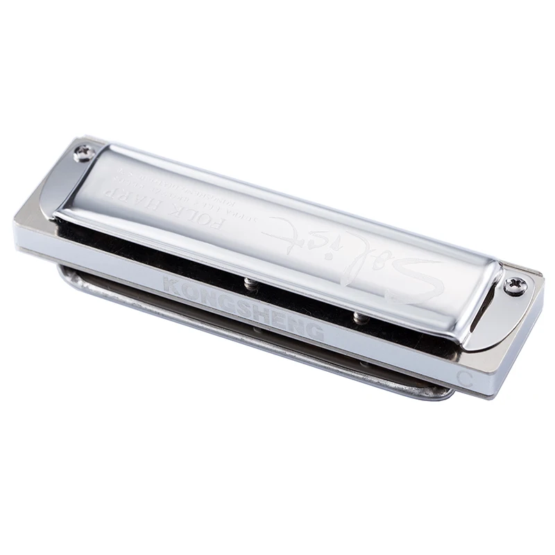 KONGSHENG-Solist,10 Hole Diatonic Harmonica, Folk Blues Harp, Stainless Steel Cover Mouth Organ, Professional Musical Instrument