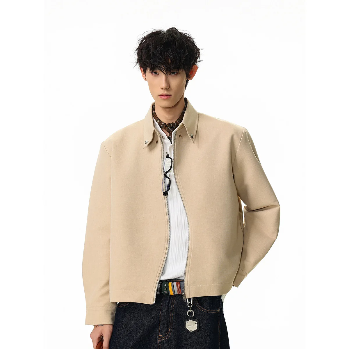 Men Niche Fashion Cleanfit Vintage S-Zip Casual Loose Cargo Jacket Cityboy Japan Korean Streetwear Spring Autumn Coat