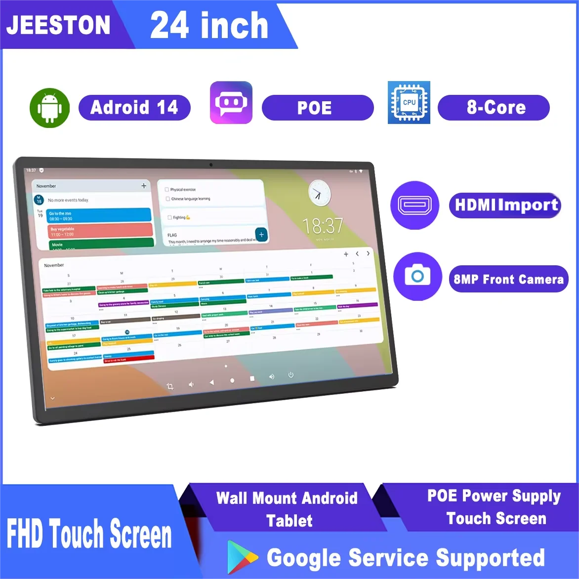 24 inch Family Shared Calendar The Digital Wall Calendar Touch Screen Seamlessly Syncs And Editschedules Together On One Screen