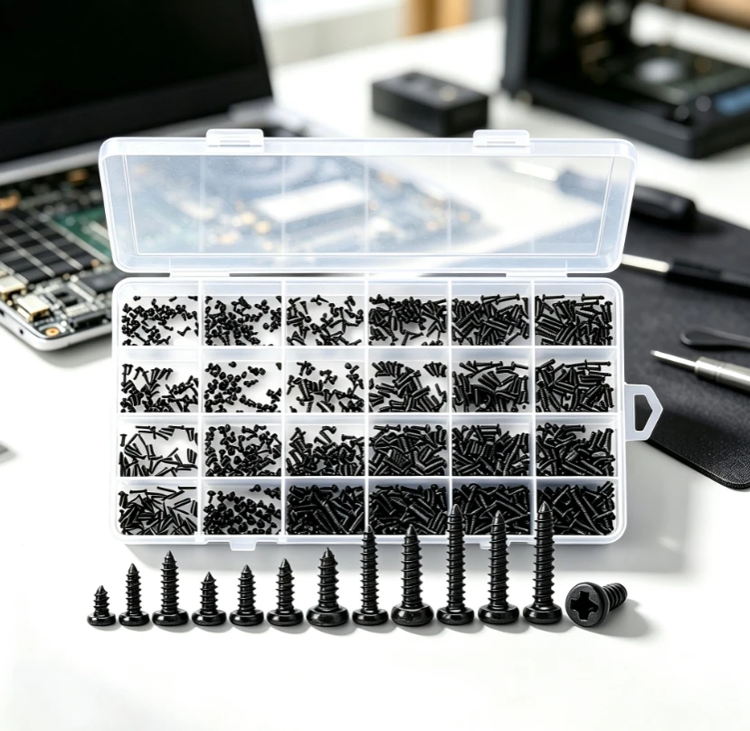 1100pcs Laptop Computer Screw Kit Phillips Flat Head Screws Self Tapping Screw Set Electronics Repair M1.2 M1.4 M1.5 M1.7 M2
