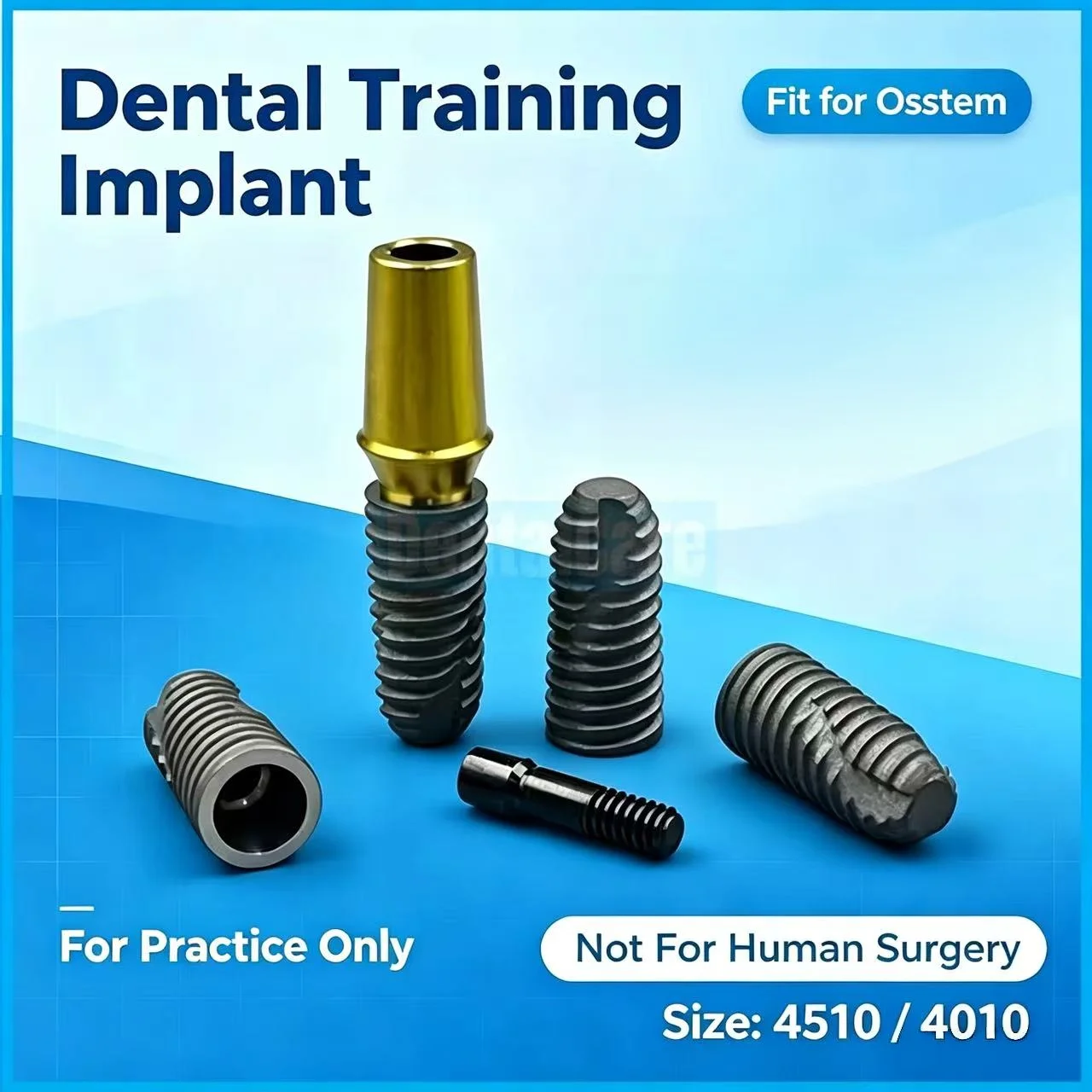 Dental Implant Practice Fixture Spiral Model Training Implant Compatible with Osstem 4510 for Dentist Student Teaching
