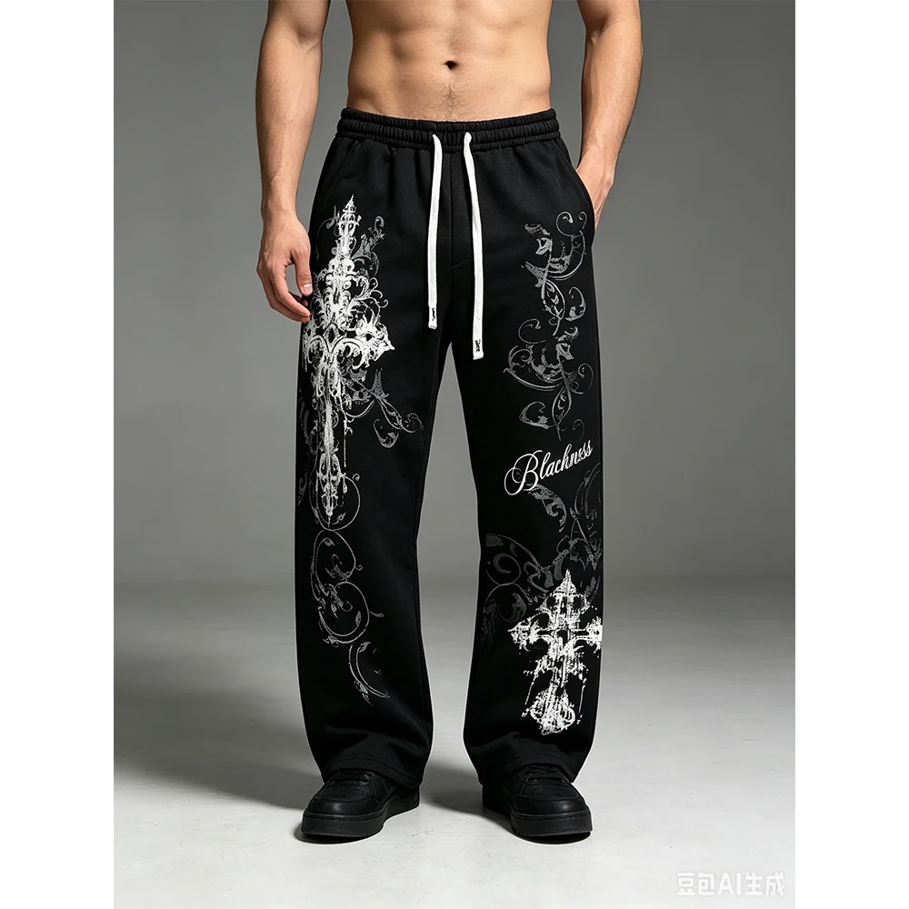 

New Gothic Punk Vintage Fashionable Breathable Quick Drying Pants Sports and Fitness Pants 3D Printed Sportswear Adult Kids