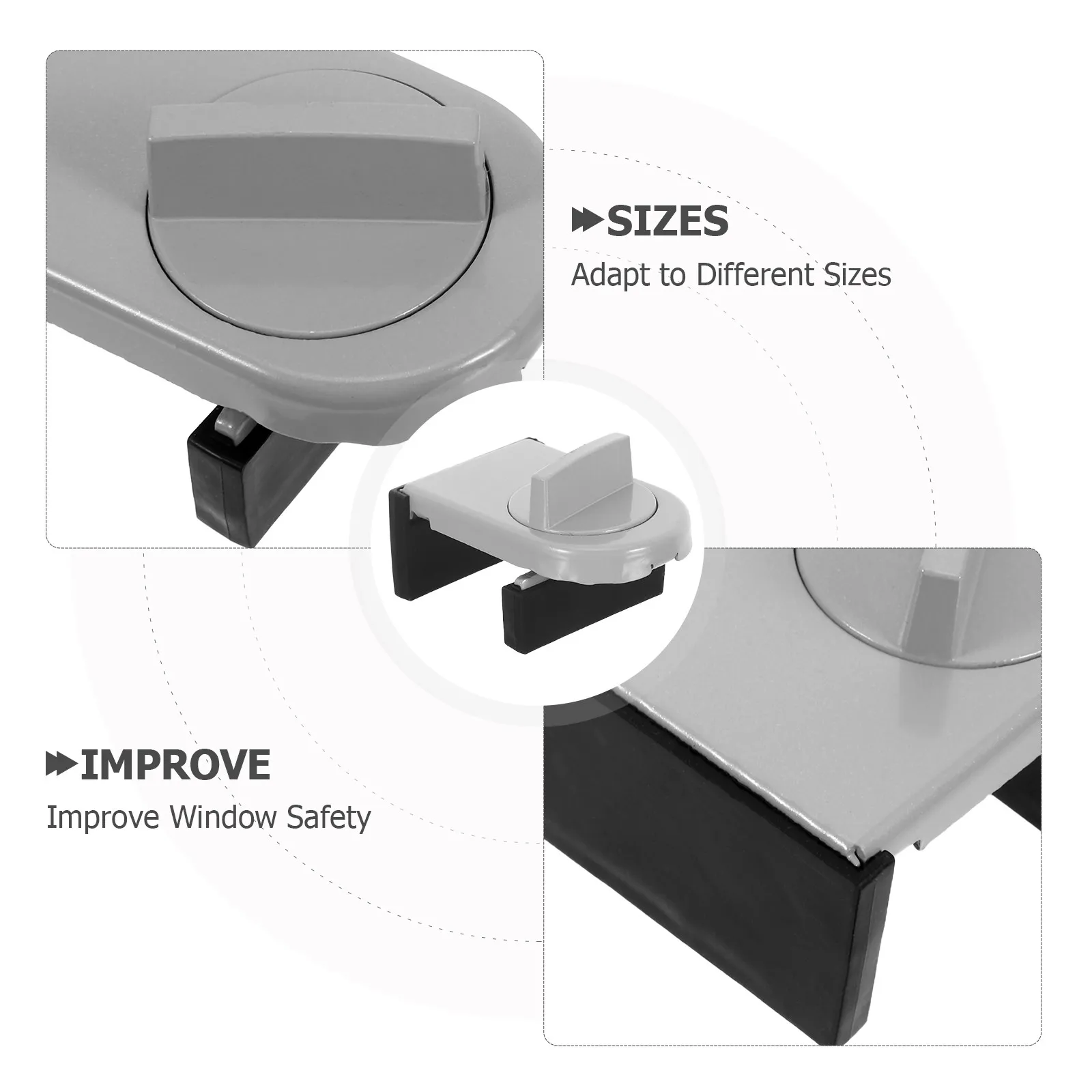 4Pcs Sliding Window Locks Aluminum Alloy Adjustable Stopper for Horizontal Sliding Windows Safety Window Security Lock