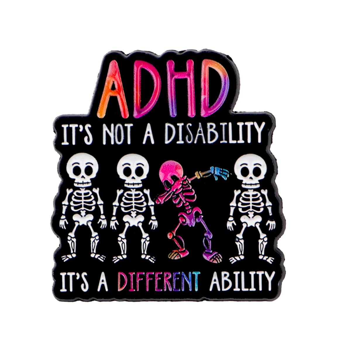 ADHD الوعي المينا دبوس الهيكل العظمي بروش الصنوبر التلبيب شارة بدبابيس على ظهره الملابس والاكسسوارات مجوهرات الأزياء هدايا الأصدقاء
