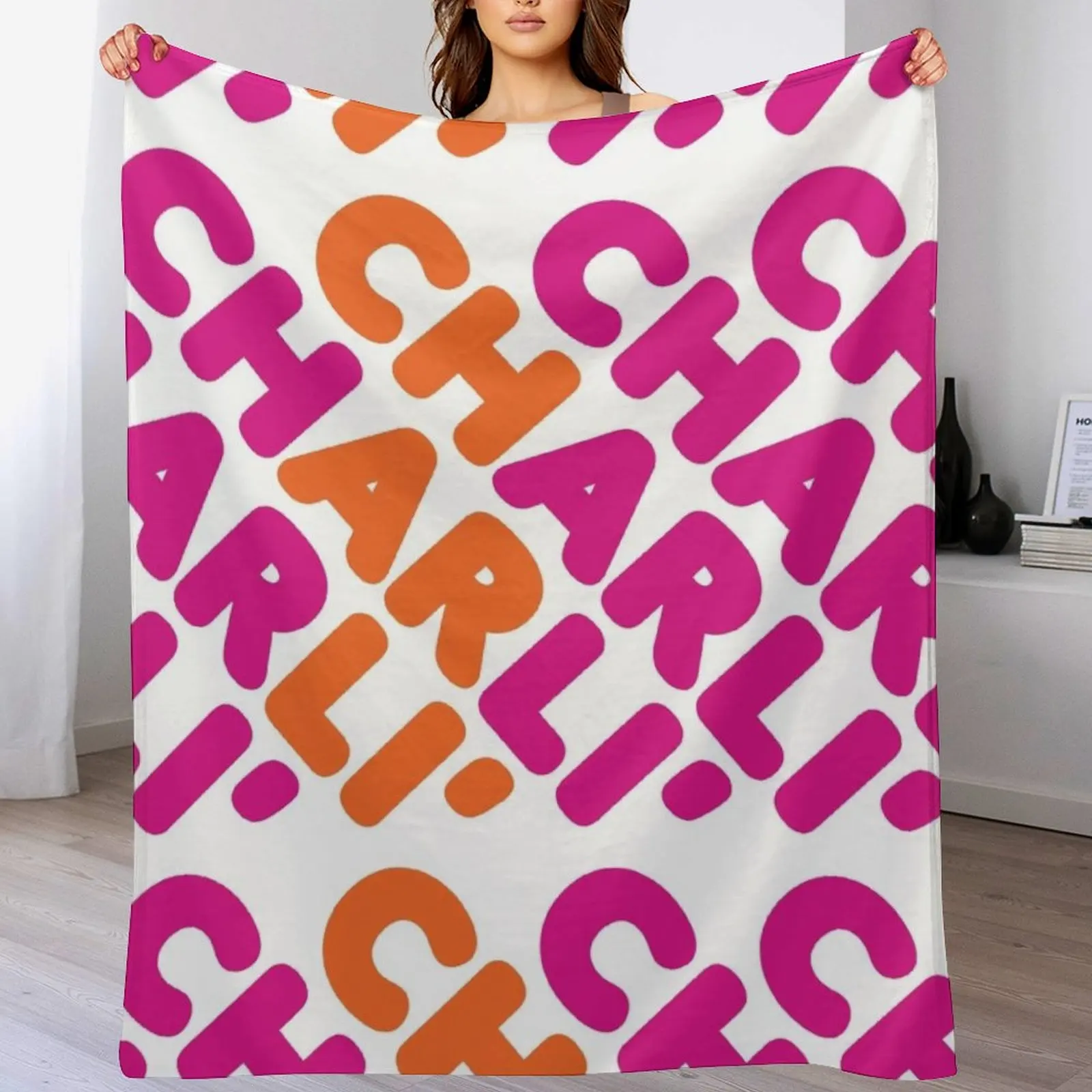 

Charli' Dunkin' Pattern Throw Blanket Plush Luxury Brand Hair Hairys Blankets