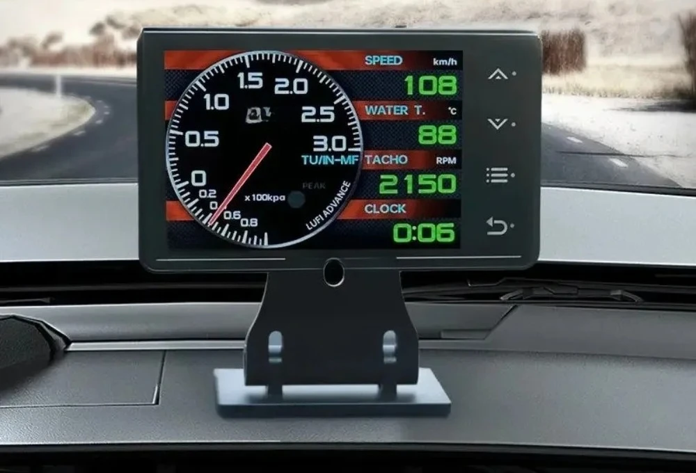 Water Temperature Turbo Oil Temperature G Value Gyroscope Multi-function Meter LCD Display New Lufi Gauge XS OBD + GPS Car
