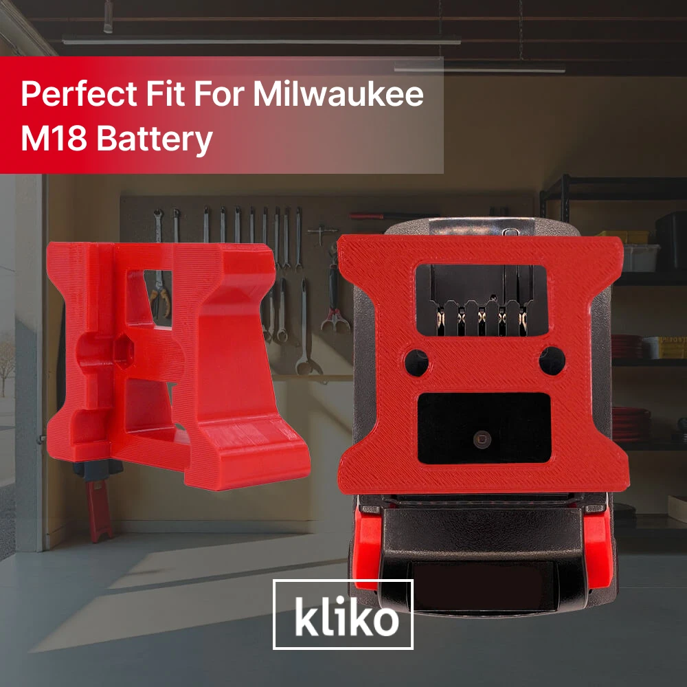Angled Wall Mount Battery Holder Compatible with Milwaukee M18 Heavy‑Duty Lithium Battery Storage Organizer Garage Workshop Rack