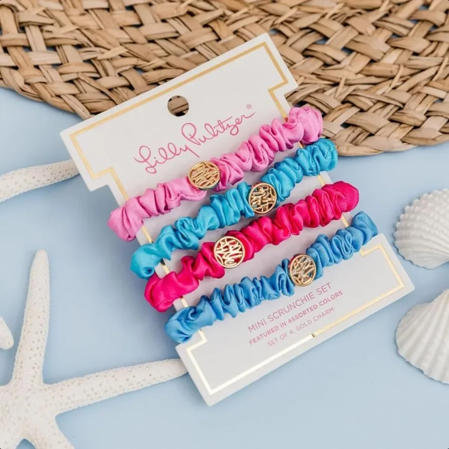 Set di elastici in raso da 4 pezzi per donne e ragazze, graziosi mini elastici per capelli, solidi assortiti