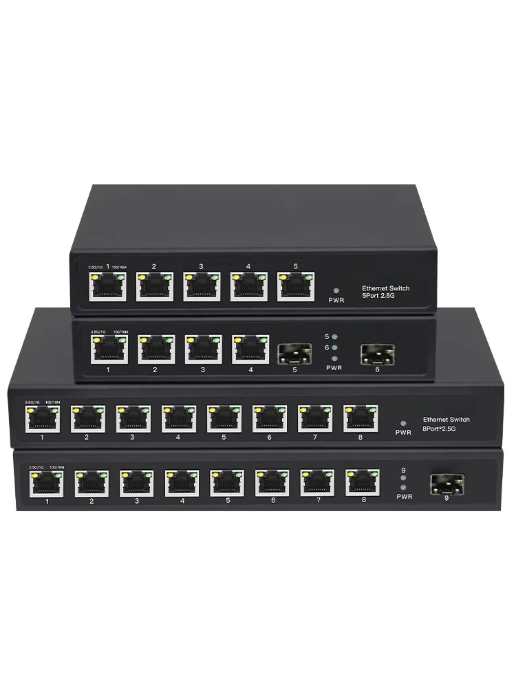 Omay 5/8 Rj45 Poorten 2.5Gb Ethernet Switch 2.5 GBASE-T Netwerk Switch 10Gigabit Uplink Plug And Play Hub Internet Splitter Fanless