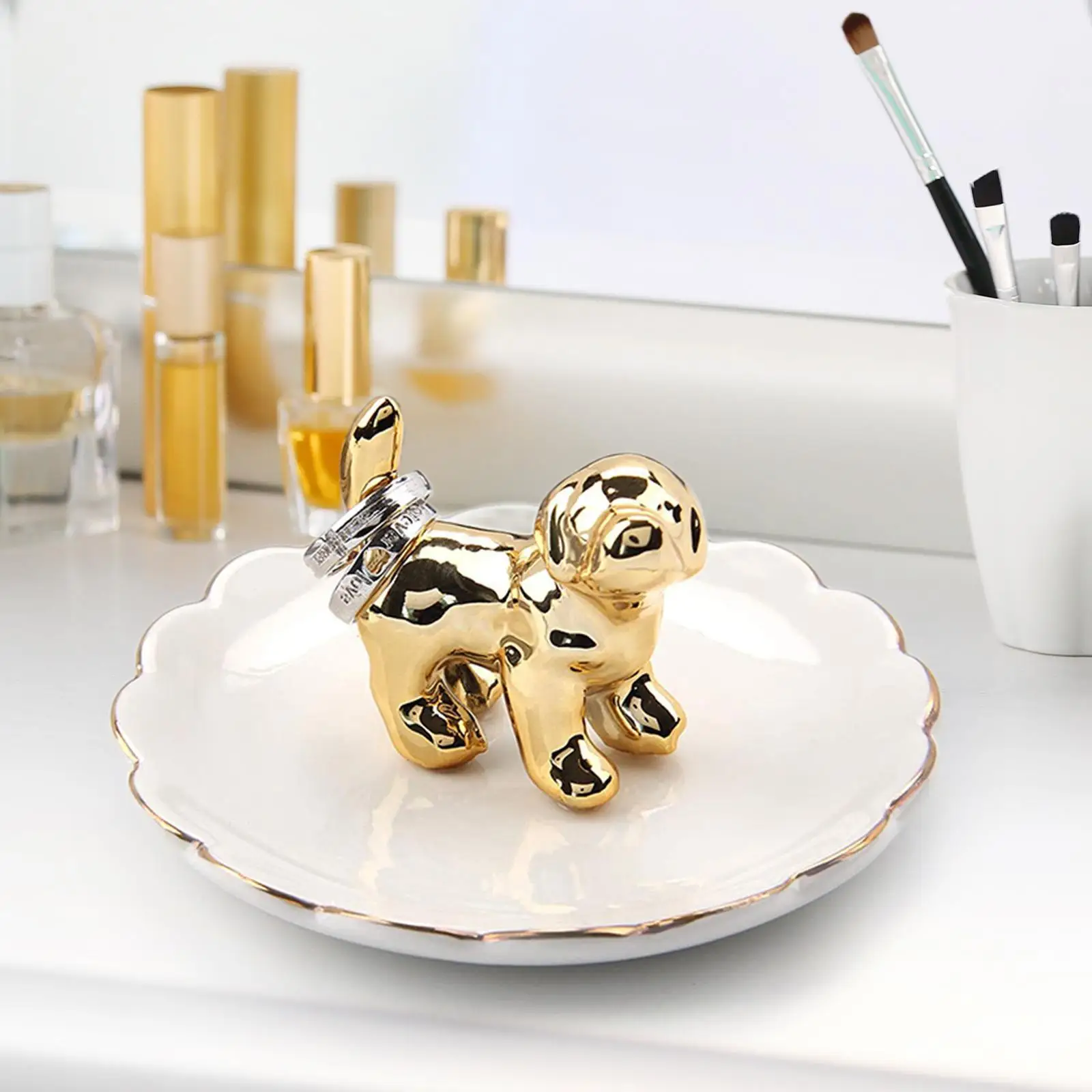 

Dog Ring Holder Entrance Key Tray for Rings Necklace Valentine's Day Gifts