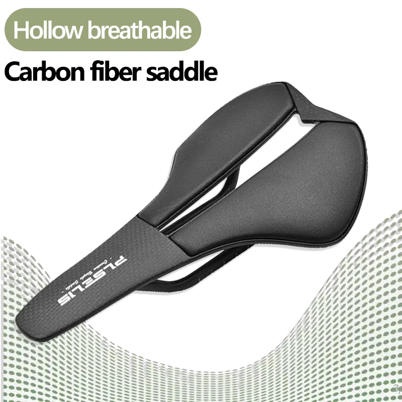 Carbon Saddle for Mtb Bike Hollow Breathable Bicycle Saddle Men Women 105g Ultralight Carbon Fiber Bike Seat Cushion Black