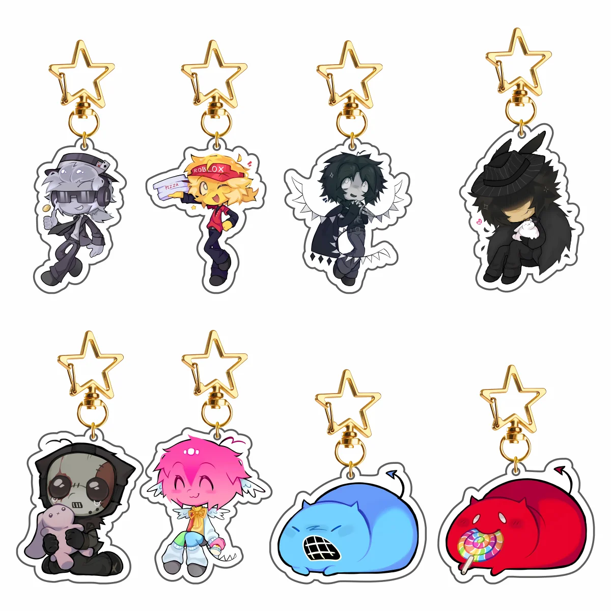 حار لعبة ضيف 1337 Forsaken 6 سنتيمتر الاكريليك سلاسل المفاتيح Noob Shedletsky جون دو c00lkidd إليوت مفتاح قلادة عصابة الألعاب المشجعين الهدايا