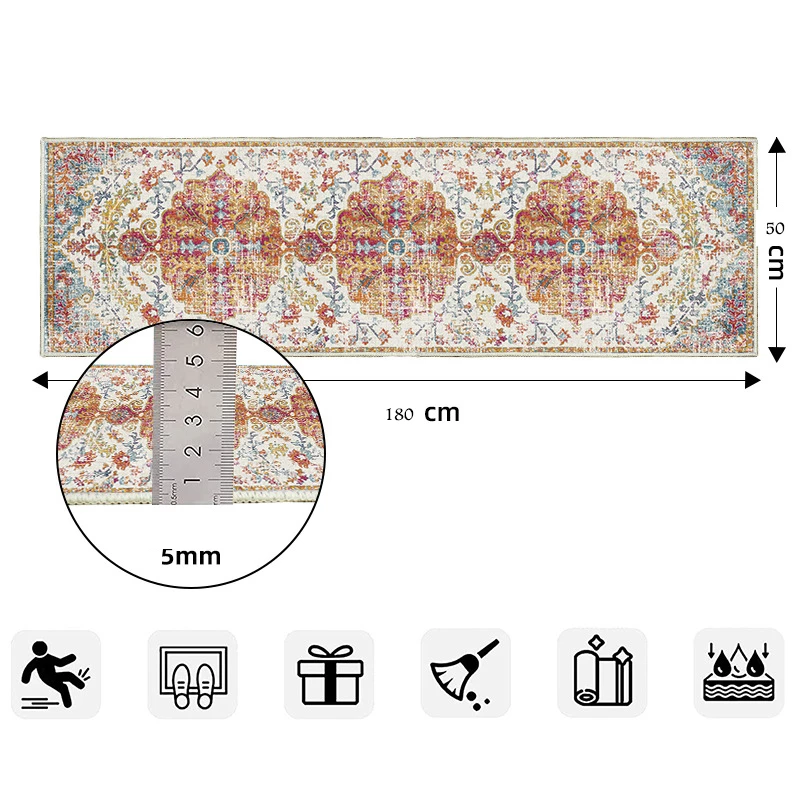 Dywanik do przedpokoju, vintage kudłaty, miękki pranie, antypoślizgowy przedpokój, zmywalny dywan do kuchni wiejskiej do sypialni w łazience