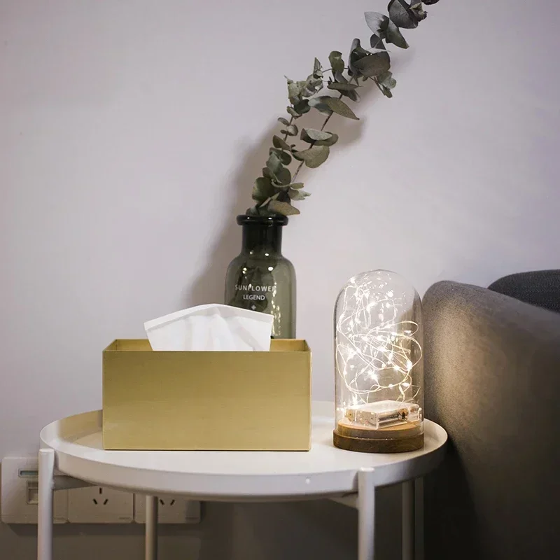 

High Quality luxury marble Brass table tissue paper box cover for home decor hotel