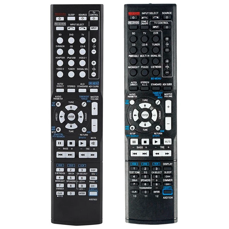 

2 Pcs Black Replace Remote Control: 1 Pcs Pro Axd7622 & 1 Pcs Axd7534