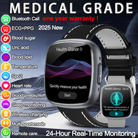 2025 New For Xiaomi Huawei Accurate Measure Blood Sugar Lipids Uric Acid Smart Watch Men ECG Blood Pressure Health Smart Watches