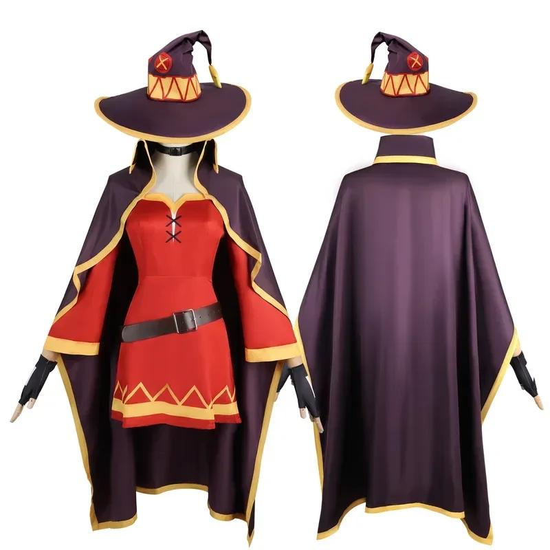 Costume cosplay Megumin KonoSuba: la benedizione di Dio su questo meraviglioso mondo magico piccola strega vestito cappello costume di Halloween ragazze