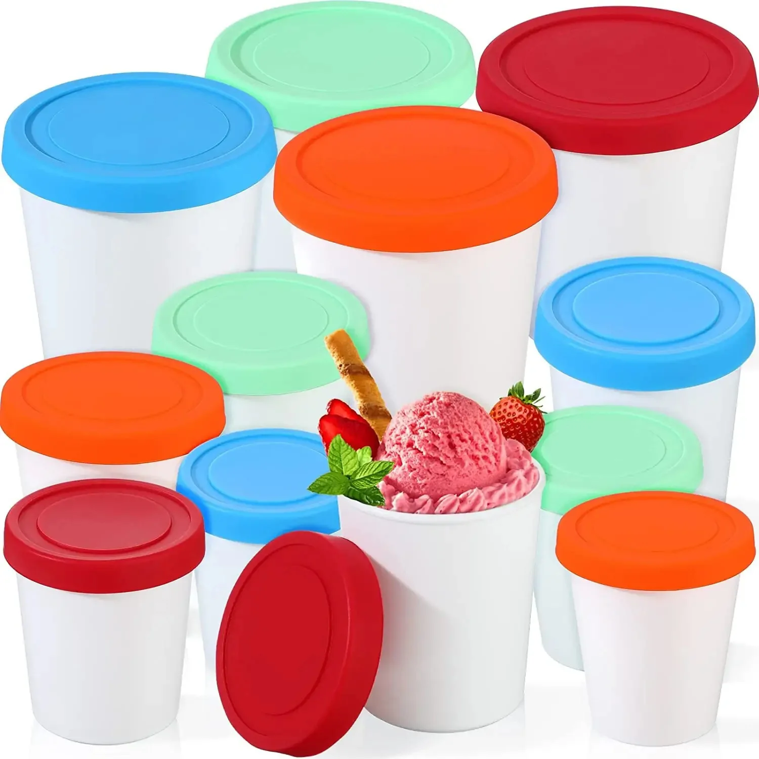 Ice Cream Containers Ninja Creami Ice Cream Makers Ice Yogurt Container Storage Jar With Sealing Lid Kitchen Gadgets S/M/L