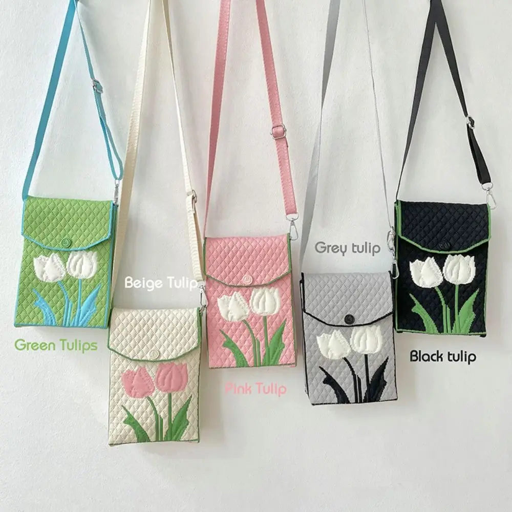 Mini-Strick handtasche neue Strick-Tulpen muster Telefon tasche Hoch leistungs knoten Handgelenk Tasche Frauen