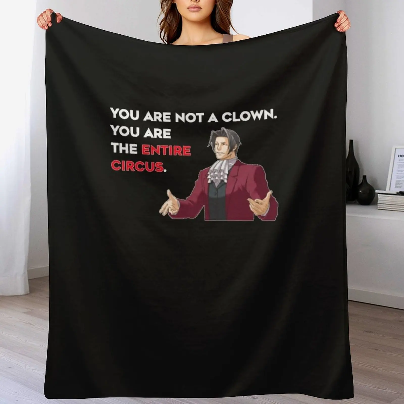 

Miles Edgeworth Entire Circus Quote Essential T-Shirt Throw Blanket Retros blankets ands Thermal Blankets