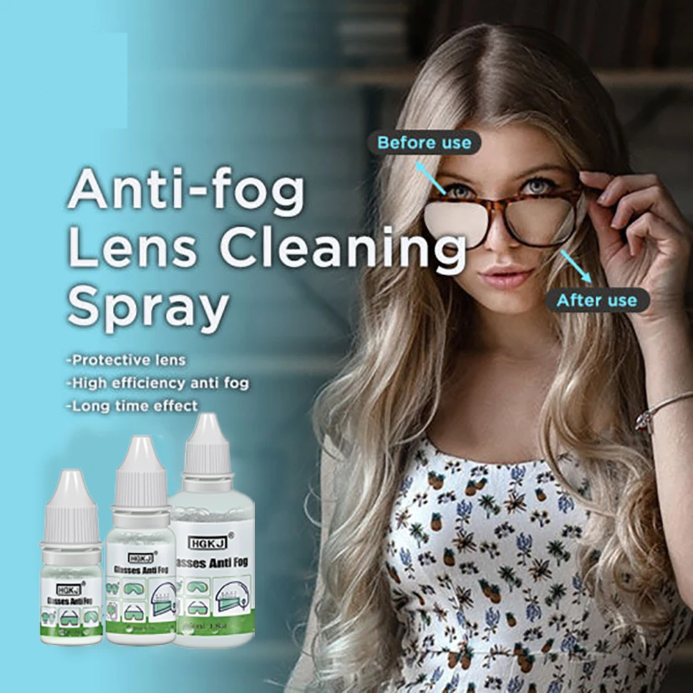 20ml HGKJ Anti-Fog Glasses Spray Pre-moistened Antifog Lens Defogger For Eyeglasses Sunglasses Goggles Helmet Prevent Fogging