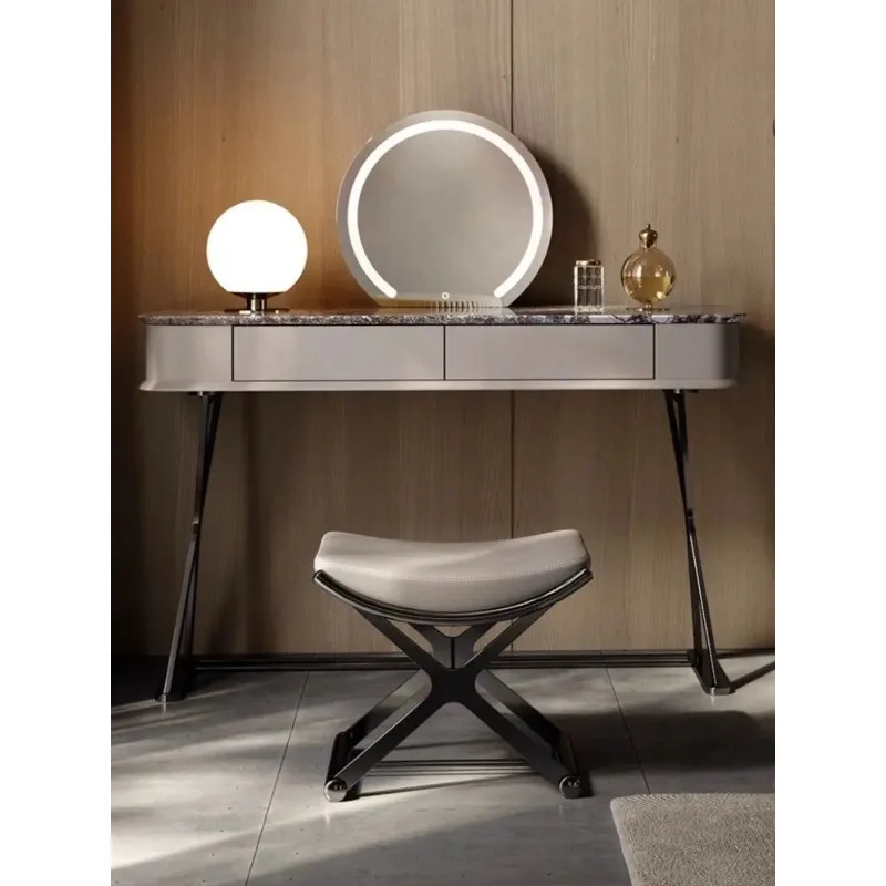 Luxury Modern Minimalist Stainless Steel Dressing Shoe Changing Makeup Stool Home Indoor Furniture Decoration Seat
